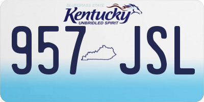 KY license plate 957JSL
