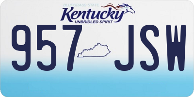 KY license plate 957JSW
