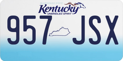KY license plate 957JSX