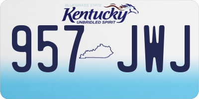 KY license plate 957JWJ