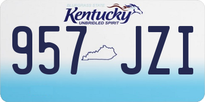 KY license plate 957JZI