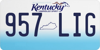 KY license plate 957LIG