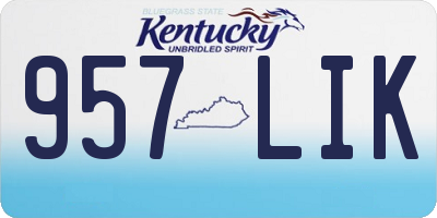 KY license plate 957LIK