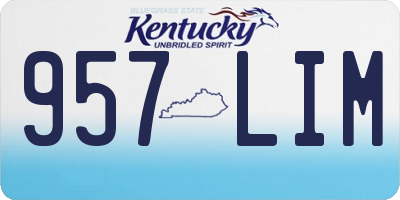 KY license plate 957LIM