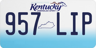 KY license plate 957LIP