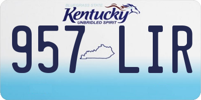 KY license plate 957LIR