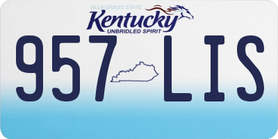 KY license plate 957LIS