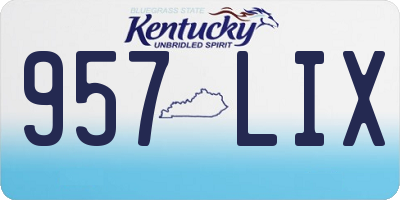 KY license plate 957LIX