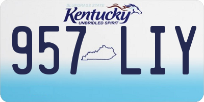 KY license plate 957LIY