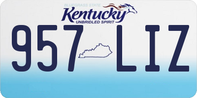 KY license plate 957LIZ
