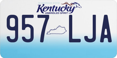 KY license plate 957LJA