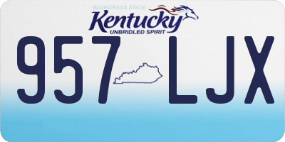KY license plate 957LJX