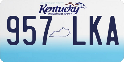 KY license plate 957LKA