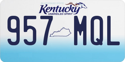 KY license plate 957MQL