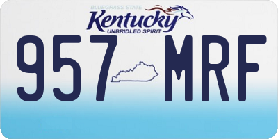 KY license plate 957MRF