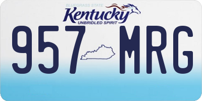 KY license plate 957MRG