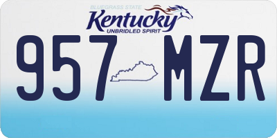 KY license plate 957MZR