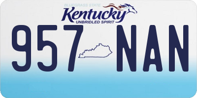 KY license plate 957NAN