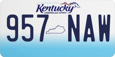 KY license plate 957NAW