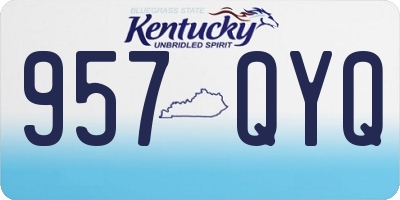 KY license plate 957QYQ