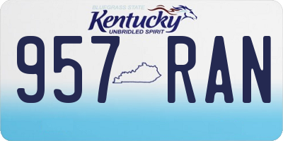 KY license plate 957RAN