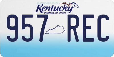 KY license plate 957REC