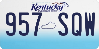 KY license plate 957SQW