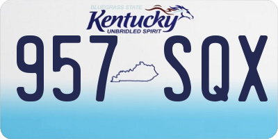 KY license plate 957SQX