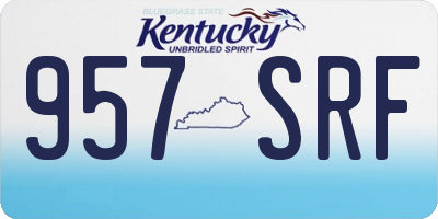 KY license plate 957SRF