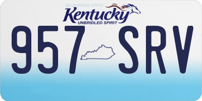 KY license plate 957SRV