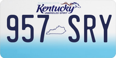 KY license plate 957SRY