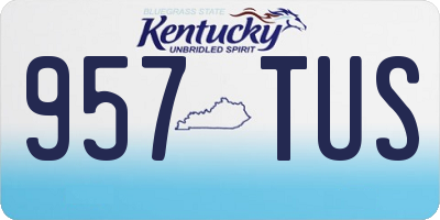 KY license plate 957TUS