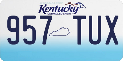 KY license plate 957TUX