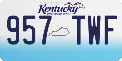 KY license plate 957TWF