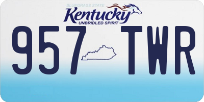 KY license plate 957TWR
