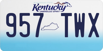 KY license plate 957TWX