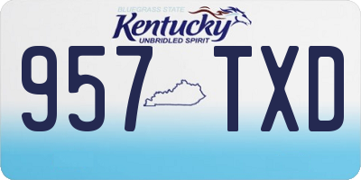 KY license plate 957TXD
