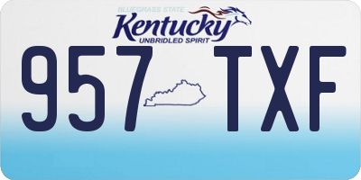 KY license plate 957TXF