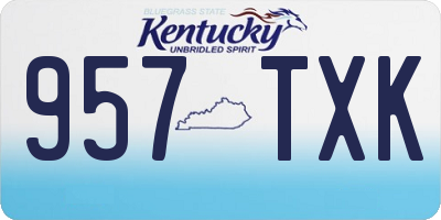 KY license plate 957TXK