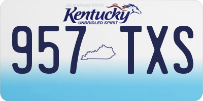 KY license plate 957TXS