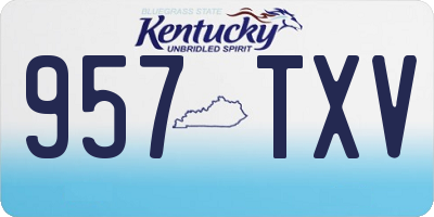 KY license plate 957TXV