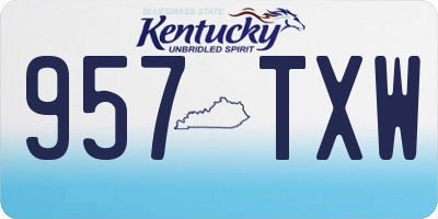 KY license plate 957TXW