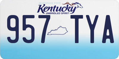 KY license plate 957TYA