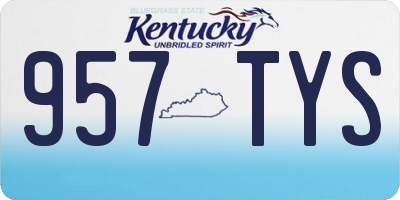 KY license plate 957TYS