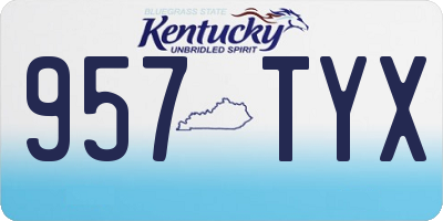 KY license plate 957TYX
