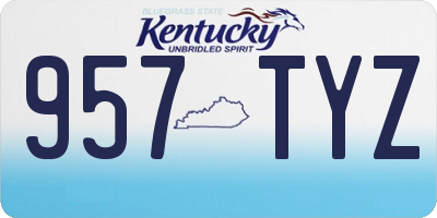 KY license plate 957TYZ