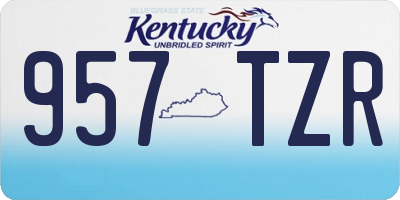 KY license plate 957TZR