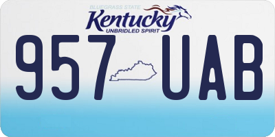 KY license plate 957UAB