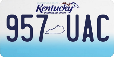 KY license plate 957UAC