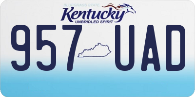KY license plate 957UAD